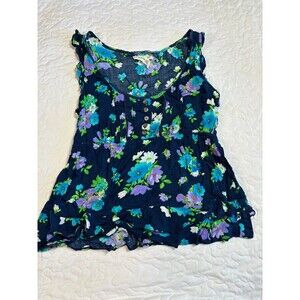 Areopostale flowy scoop neck floral print top blouse size medium